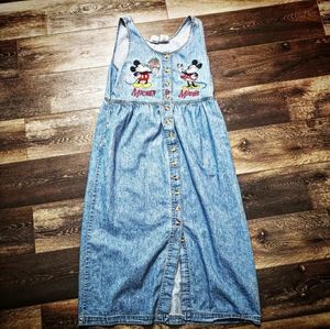 Disney Mickey & Minnie Mouse Midi Denim Dress Size Small